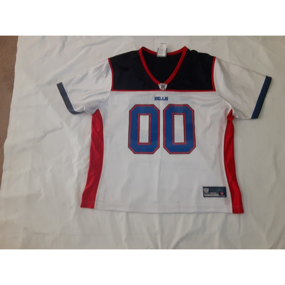 Buffalo Bills Women's NFL‎ Blue Red V-Neck Mesh Short Sleeve Jersey sz XL